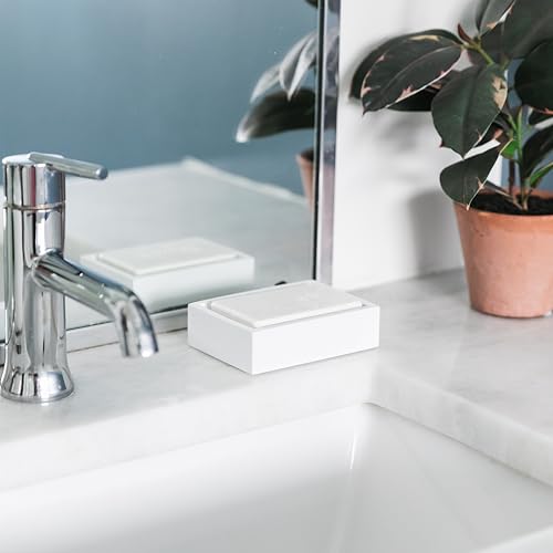YEW DESIGN - Matte White Square Soap Dish for Bathrooms and Kitchens (Square White) - color: Matte White, size: Soap Dish Square