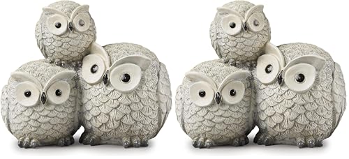 Roman Garden Items Owls Garden Statue, one Size, Light Gray (Pack of 2) - size: One Size (Pack of 2)