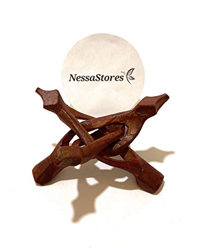 NessaStores - Carved Tripod Wood Stand Holder 4" #JC-045 (4 pcs) - size: 4 pcs
