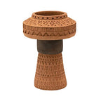 Handmade Debossed Terra-Cotta Vase, Terra-Cotta Color & Black