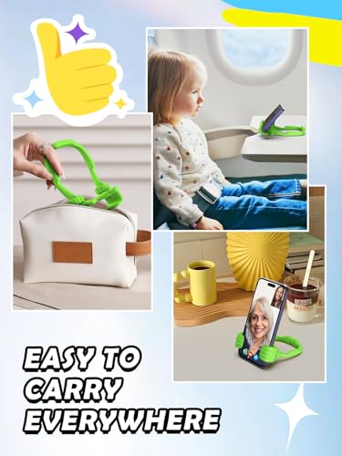 Easter Basket Stuffers Essentials for Teens Girls Boys Kids Cell Phone Stand: Upgrade Adjustable Thumbs Up Lazy Phone Holder for Desk Fun Birthday Eatser Gifts for Boys Girls Adults Grandma Husband - color: Avocado Green