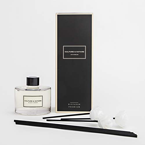 CULTURE & NATURE Reed Diffuser Set 6.7oz (200ml) Black Cherry Scented Diffuser with Sticks Home Fragrance Reed Diffuser for Bathroom Shelf Decor - size: 6.7 oz
