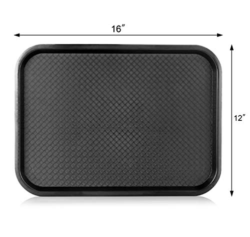 New Star Foodservice Fast Food Tray, Set of 12 (Black, 12 by 16-Inch) - color: Black, size: 12 by 16-Inch