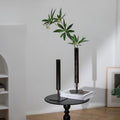 Sziqiqi Black Single Stem Vase Set - 15.5/13.8in Metal Large Flower Vases 2 Pcs Modern Vase for Home Decor Living Room Table Decorative Slim Vases for Pampas Grass Feathers Twigs Branches - style: Black Single Stem Vases