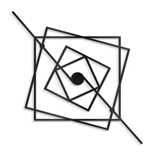 SIGNLEADER Metal Wall Decor Geometric Abstract Minimalist Modern Luxury Wall Sculpture Hangings 3D Statue Home Decoration for Living Room, Bedroom, Bathroom, Kitchen, Fireplace, Office - 18" Black - color: Gry08-2405-m08, size: 18" Black