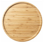 Bamboo Serving Platter, Round Wood Tray, Wooden Serving Tray, Fruit, Bread, Salad Plate, Round Wood Charcuterie Board (13.8 inch) - color: Round, size: 13.8"