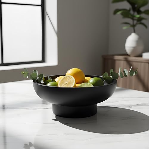 10" Large Decorative Bowl decor - Decorative Bowls for Home Decor,Modern Home Decor,Ruffle Decor key bowl,bowl for keys,Black - color: 10.24"Black