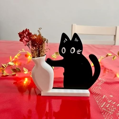 Cat Push Flower Vase for Home Decor Cute Vases for Table Room Decor Unique Lollipop Vases for Women (Small 2pcs) - size: Small 2pcs