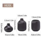 Black Ceramic Vase Set 3 Modern Style Decor Farmhouse Home Living Room Dining Table Room Desk Pottery Small Vases - color: 15 Black