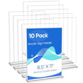 acrylic sign holder 8.5 x 11 Paper Stand 10 Pack Clear Double Side T Shape Acrylic Table Signs for Displaying, Flyer Holder Paper Card Holder for Office Business Store Mall Restaurants