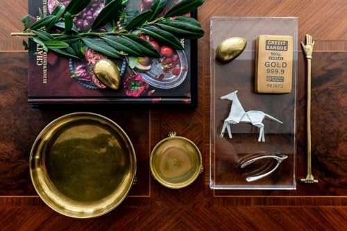 Round Clawfoot Dish — by Alice Lane Home Collection — Gold — for Home Decor, Candles, Jewelry, Perfume, Cosmetics, and Coffee Table — Size Small - size: 4.5"