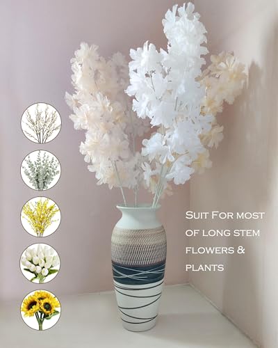 Ceramic Rustic Farmhouse Vase, 12.6" Large Vintage Flower vase for Home Decor, Tall Boho Textured Vases for Living Room, Table, Mantel, Shelf and Centerpieces Decor and Housewarming