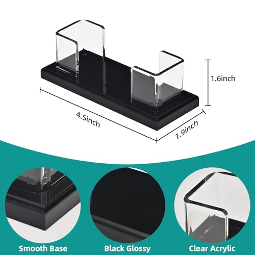 PecMuikee Business Card Holder for Desk，Acrylic Business Card Display Stand,Multiple Business Card Holders for Office, Exhibition, Home, Restaurant 1Slot 2 Pcs