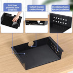 MOLIGOU Under Desk Storage Shelf, Under Desk Tray with Felt Liner, Screw Mount Under Table Hidden Storage for Home Office, Kitchen Cabinet