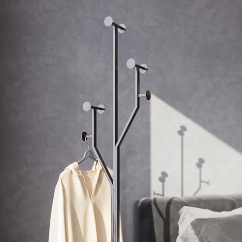 Sturdy Coat rack,Coat tree freestanding heavy duty with Marble Base,Metal standing coat rack for Bedroom,Entrance,Modern clothes hanger stand for Coats,Hats,Bags (black) - style: black-tree hook
