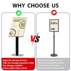 Sign holder floor stand,Heavy-Duty Pedestal poster stand for display,21×29 inch Adjustable Aluminum Menu Stand for Restaurant(Silver) - color: Silver