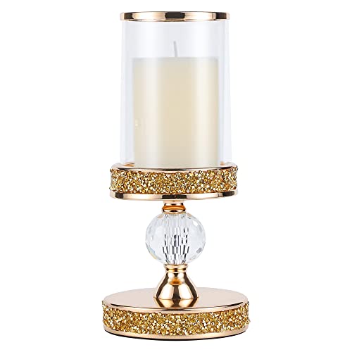 Hurricane Candle Holders for Pillar Candle, Pillar Candle Holder, Crystal Candlesticks Holder for Dining Coffee Table, Wedding,Events,Parties, Home Decor YL031SD - size: 1 crystal ball