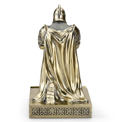 King's Guard Watch Display Stand Eyeglass Jewelry Bracelet Necklace Holder Trays Towers Resin Pen Holder Warrior Knight Mobile Phone Stand for Office & Home (Bronze) - color: Bronze