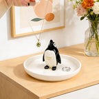 PUDDING CABIN Penguin Gifts for Women: Forever Love Ring Holder Dish - Penguin Gift for Wife Mom Girlfriend Mothers Day, Anniversary, Birthday, Christmas & Wedding - style: Penguin