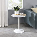 Marble Drink Table,Small Pedestal Table, Martini Tables, Side End Tables with Round Top,Wood Grain Texture,Increase Size and Weighted Base for Living Room,Bedroom,Small Spaces - color: Marble-1#