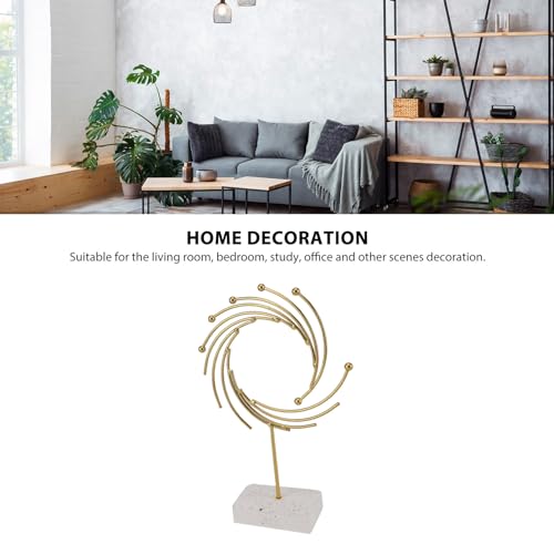 Abstract Sculpture, Modern Metal Ornament Hand Made Tabletop Decoration for Living Rooms and Offices, 11.8 x 7.9in