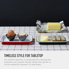 Falcon Enamelware Enamel Small Tray, 7.75” × 5”, Heavy-Gauge Steel Tray for Kitchen, Serving or Organizing (Pigeon Gray)