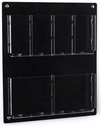 Displays2go Acrylic Wall Mounted Magazine Rack, 4-8 Adjustable Pockets, 2-Tiered - Black (2RP4BLK) - color: Black, size: 4 Pockets
