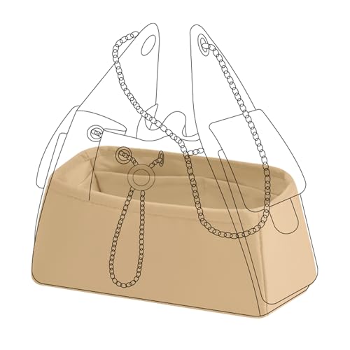 DGAZ Silk Purse Organizer Insert Fits Chanel 25C Hobo Bags，Silky Smooth Bag Organizer，Luxury Handbag & Tote Shaper(Mini,Chai) - color: Chai, size: Mini