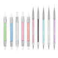 FULINJOY 5PCS Dual Tipped Nail Art Sculpture Pen & 5PCS Nail Dotting Pens with Liner Brushes - size: 5 Sculpture Pens + 5 Dotting/Liner Pens