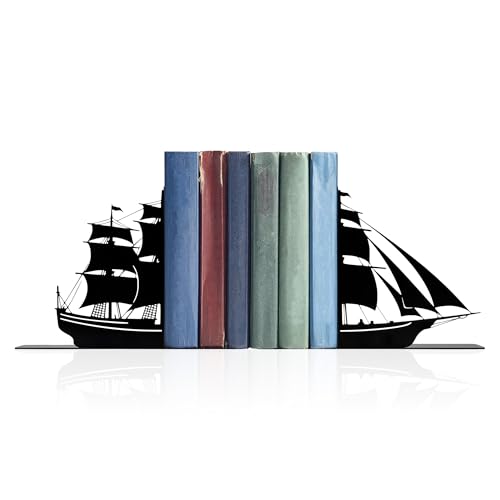 Decorative Bookends, Nautical Theme, Pirate Ship and Sailboat Design, Boys Room and Nursery Decor