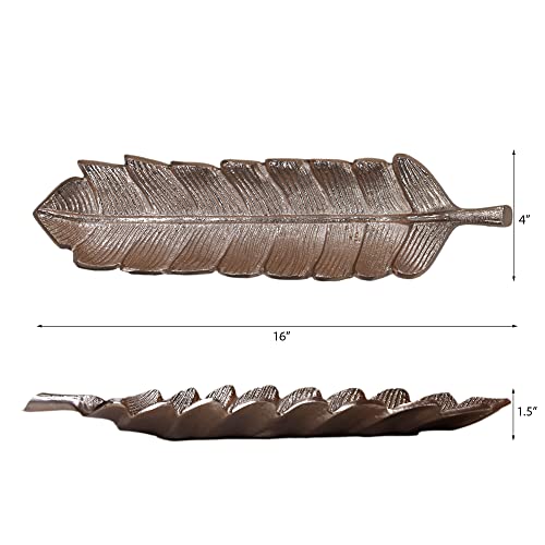 BBH Home's Handmade Bronze Novelty Shaped Aluminium Tray 15.78 x 3.74 x 1.18 AMBBVK033AB2020 - color: Bronze