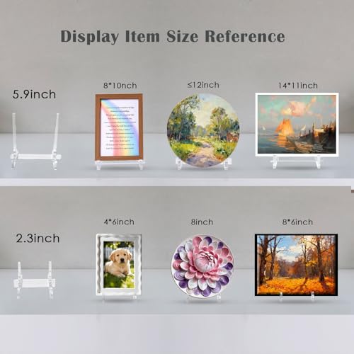2-Pack Clear Acrylic Display Stands, 2.36-Inch Small Plate Stand for Picture Frames, Plates, Game Cards, Books, Collectibles, and More - size: 2.36IN-2 Pack