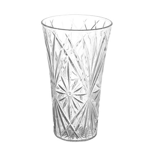 Royal Imports Flower Acrylic Vase Decorative Centerpiece for Home or Wedding Non-Breakable Plastic - 10" Tall, 6" Opening - Clear - size: 10" x 6"