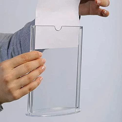 M&T Displays Double Sided Oval Clear Acrylic Leaflet Holder 8.5x11 inch Pocket Desktop Table Stand Desk Organizer Menu Advertising Flyer for Restaurant Hotel Office (10 Pack) - size: 8.5x11