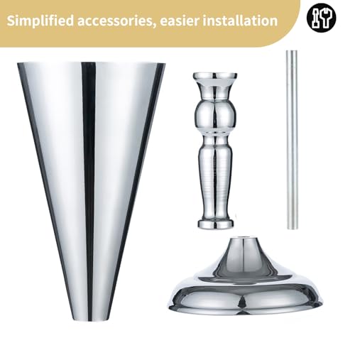 10 Pcs Tabletop Silver Metal Wedding Flower Trumpet Vase, 14 inch Table Decorative Centerpiece Artificial Flower Arrangements for Anniversary Ceremony Party Birthday Event Home Decoration (Silver) - color: Silver, size: 14 inch x 10 Pcs