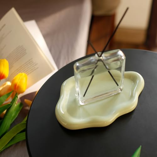 Jewelry Dish Trinket Tray for Women, Ring Dish Holder, Unique Cloud Shape Ceramic Plate Cute Things Vanity Aesthetic Room Decor Mother's Day Birthday (Mint Green) - color: Mint Green