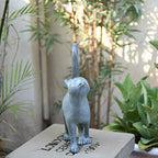 Newman House Studio Garden-Statues Cat-Figurines Home Garden Decor - Farmhouse Backyard Polyresin Kitten 7.6L x 4W x 14.5H inch - color: Single Cat
