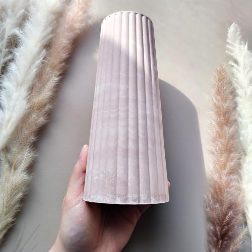 Wehous Silicone Vase Molds for Resin Concrete, Striped Tall Flower Vase Epoxy Resin Casting Mold, Display Ornament Molds for Resin Cement Plaster, Container Storage Mold DIY Art Craft Home Decor