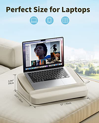 SAIJI Computer Lap Desk with Pillow Cushion,Ultra Lightweight Portable Computer Stand Desk for Couch, Bed & Chair - size: Mediuml
