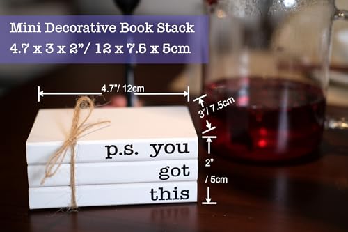 Cute Office Desk Decor, Inspirational Wooden Mini Faux Books for Decoration, Gifts for Women Kids - P.S. You Got This Sign - color: You Got This