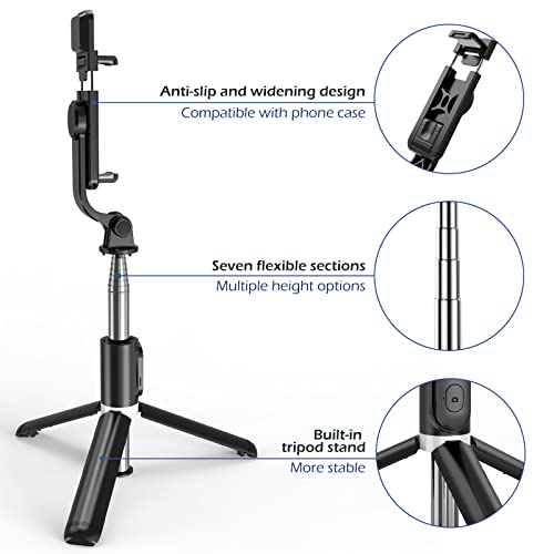 Aureday Selfie Stick with Wireless Bluetooth Remote, Portable 41 Inch Gopro Selfie Stick Tripod with Light, Compatible with iPhone 14/13 Pro/12/11 Pro/Max/XS/XR/X/8/7 and Android Smartphones - size: 41in