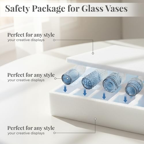 12 Pack Bud Vase in Bulk - BEAHOT Blue Flower Vases for Wedding Decorations, Glass Vase for Table Decorations, Small Vase for Home, Mother's Day, Centerpieces, Party, Office (Blue) - color: Blue