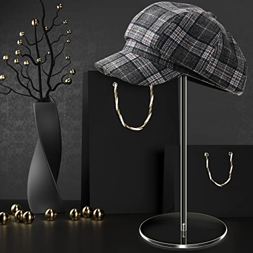 Yookeer 2 Set 12 Inch Clear Acrylic Hat Stands and Wig Display Rack Stands for Multiple Hats Display Tabletop Baseball Caps Watch Helmets Tabletop (Round Bottom) - color: 12 Inch in Height, style: Round Bottom