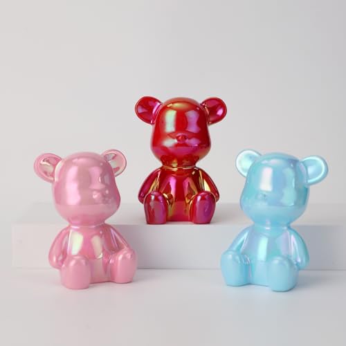 Small Bear Figurines Animal Sculpture Home Décor for Living Room Bedroom Office Statues Desktop Cabinets Tabletop Decor for Women Mom Birthday Gift(6 Combinations) - color: 6 Combinations
