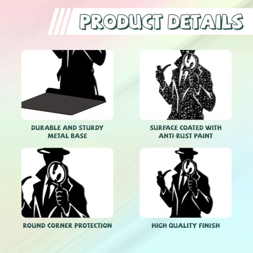 Peacoblue Metal Bookends for Shelves, Modern Decorative Heavy Duty Study Book Ends Stoppers for Office Desk Shelf Room 5.3"x4.3"x7.9" Cast Iron Tall Bookends 1 Pair (Detective with Magnifying Glass) - style: Detective with Magnifying Glass