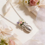 Flower Bouquet Necklace Flower Holder Necklace Pendant Creative Floral Vase Necklaces Kawaii Aesthetic Nature Spring Outfits Jewelry Gift Mothers Day Gifts - color: A3:Silver Flower Vase Necklace