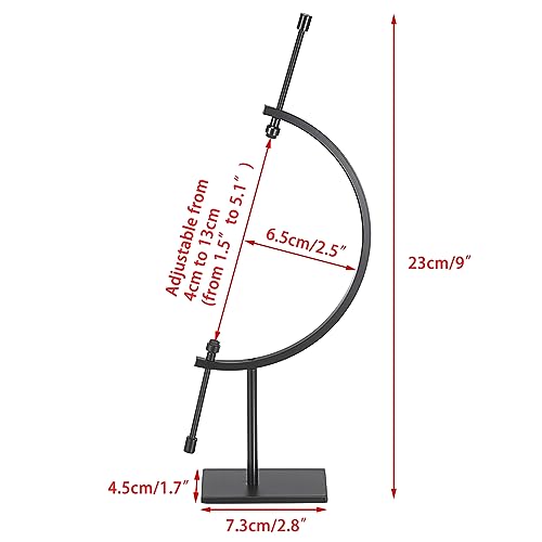 JUXYES UXYES Black Metal Sphere Holder Caliper Stand, Hold 1-1/2 to 5, Caliper Style Display Stand for Mineral, Ornament, Gem, Shell, Coin, etc - color: Black, size: M