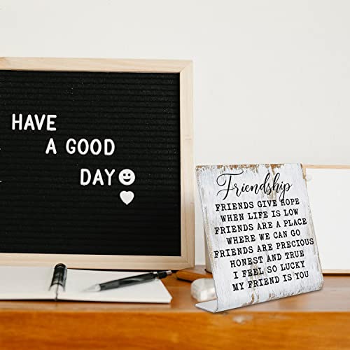 Friendship Signs for Women Friends, Friend Birthday Gift Ideas Office Gifts for Friends Sisters Coworkers Decorations On Shelf Table Desk for Living Room Bedroom Home Office dksg11 - style: Friendship Gift