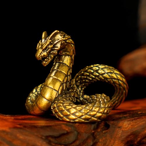 100% Solid Brass Dragon-Snake Hybrid Sculpture - Handcrafted Mythical Creature Statue, Heavyweight Fantasy Art Decor, Premium Office & Library Collectible, Power Symbol Gift for Mythology Lovers - style: Dragon Snake