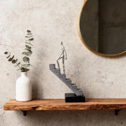 Inspirational Silver Climbing Man Figurine – Decorative Resin Sculpture Symbolizing Love, Motivation & Growth, for Office, Home, or Special Occasions